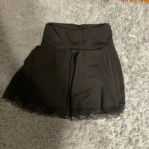 Black Lace Trimmed Skirt